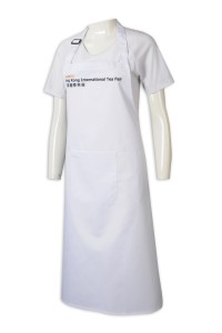 AP164   訂做繡花logo全身圍裙  訂做團體員工圍裙  茶展圍裙 淨色   展覽會 用圍裙  圍裙供應商   白色